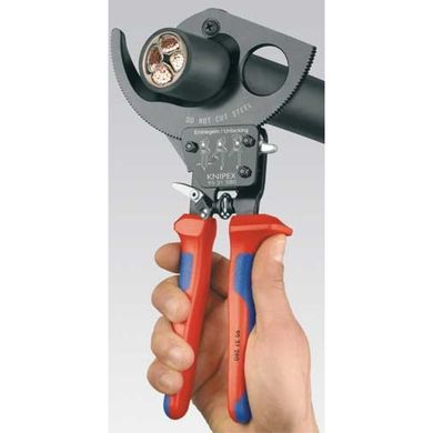 Cable cutter ratchet 250mm, 95 31 280 Knipex, 52, 380