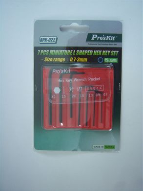 Набор миниатюрных гаечных шестигранных ключей (7 шт.) 8PK-022 Proskit