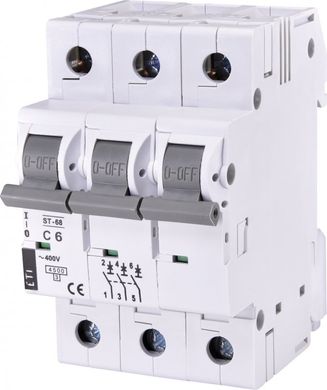 Автоматичний вимикач ST-68 3p C 6А (4,5 kA) 2185312 ETI