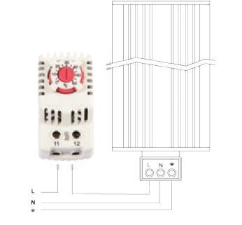 Термостат на DIN-рейку 110-240B, з НЗ контактом QHT-NC Esen