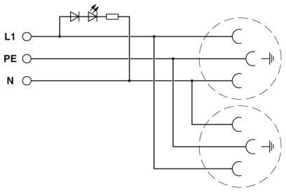Double socket for DIN-rail EO-CF / UT / LED / DUO 0804036 Phoenix Contact