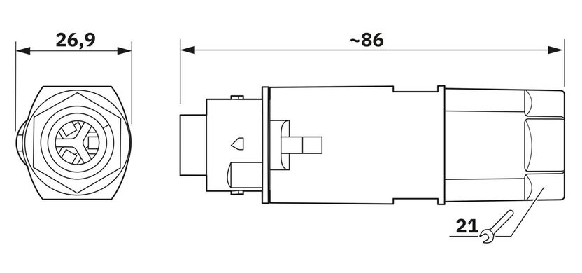 Cable connector, plug IPD P 3P2.5 M GY 1088671 Phoenix Contact