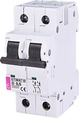 Автоматичний вимикач ETIMAT 10 2p D 0,5 А (10 kA) 2153701 ETI