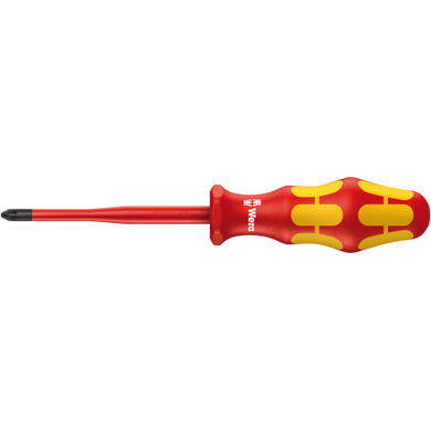 Insulated Phillips screwdriver with a tapered working tip Pozidriv 165 iS, PZ1 × 80mm, 05006460001 Wera