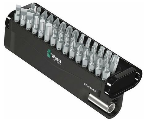 Set of bits of PH, PZ, Torx, vents, six-sided with the holder 1 / 4-50 05057434001 Wera