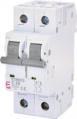 Автоматический выключатель ETIMAT 6 2p С 20А (6 kA) 2143517 ETI