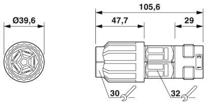 Кабельный соединитель - QPD C 4PE6,0 1X12-20 BK - 1410416 Phoenix Contact