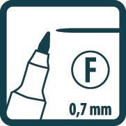 Marker-pen 0.7 mm circular nozzle black "F" 533/46 Pica