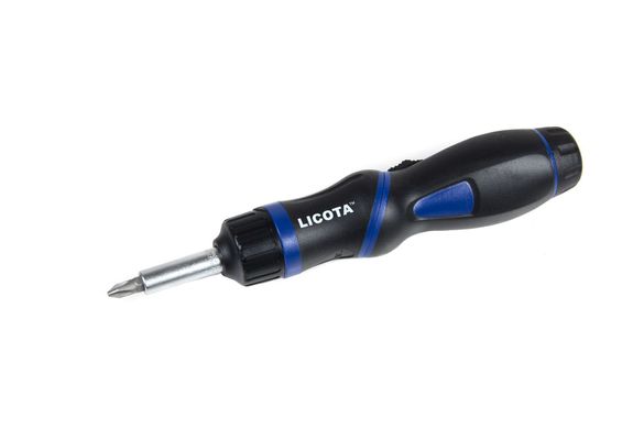 Screwdriver ratchet with rotary and replaceable inserts 1/4 "8 ave. ARD-12K04 Licota