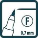 Marker-pen 0.7 mm circular nozzle black "F" 533/46 Pica