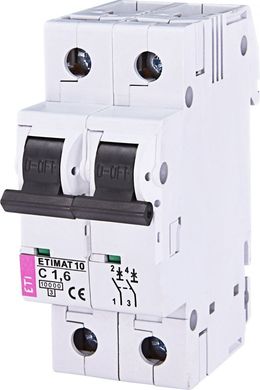 Автоматичний вимикач ETIMAT 10 2p C 1,6А (10 kA) 2133707 ETI