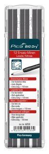 Сменные стержни для Pica BIG Dry, Carpenter грифель столяра 2H, 12шт 6050 Pica
