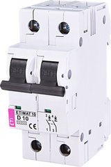 Автоматический выключатель ETIMAT 10 2p D 10А (10 kA) 2153714 ETI