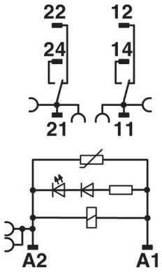 Relay Module RIF-1-RPT-LV-230AC / 2X21, Push-in Phoenix Contact 2903331