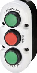 Push-button station 3-unit. ESE3-V6 ( "FORWARD / STOP / REVERSE", a green / red / green) ETI 4,771,444