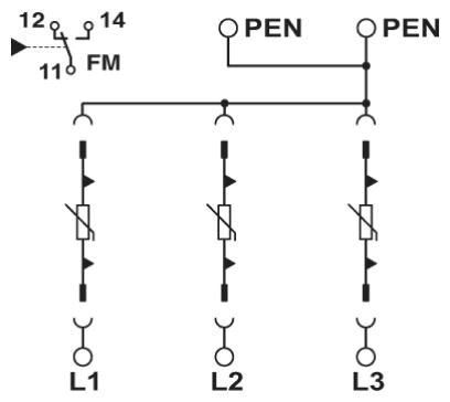 Разрядник для защиты от импульсных перенапряжений, тип 2 VAL-MS 750/30/3+0-FM 2920272 Phoenix Contact
