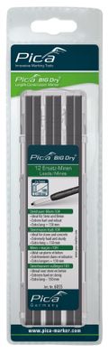Replacement rods for Pica BIG Dry, Stonemason graphite solid 10H, 12pcs 6055 Pica