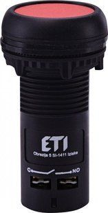 Кнопка моноблок. втоплені. ECF-10-R (1NO, червона) 4771450 ETI