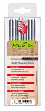 Сменные грифеля для PICA Dry специальная твёрдость Н, графит 10шт 4050 Pica
