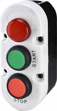 Кнопочный пост 3-модул. ESE3-V8 ("START/STOP" с ламп. LED240V AC, красный/зелёный/красный) 4771446 ETI