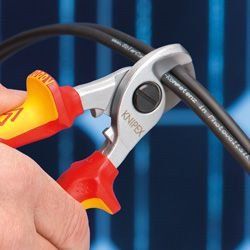 Cable cutting scissors with opening spring VDE 95 26 165 KNIPEX