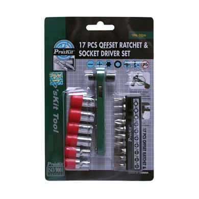 Two-way ratchet handle a set of 6 bits and 10 bits Proskit