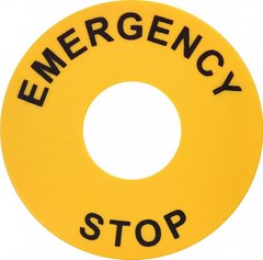 EALP ring labeled "Emergency / Stop" (d = 22 / 60mm) ETI 4,771,544