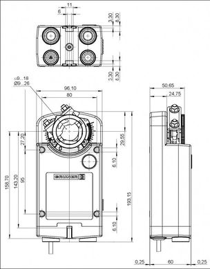 The drive and the choke valve 230V AC 363-230-40 Gruner