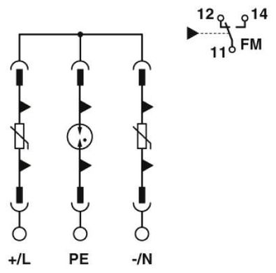 Разрядник для защиты от импульсных перенапряжений, тип 2 VAL-SEC-T2-2+F-48DC-FM 1033786 Phoenix Contact