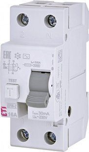 Реле диференціальне (УЗО) EFI6-2 16 / 0,03 тип AC (6kA) 2062131ETI 2062131 ETI