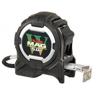 Construction tape, impact resistant, two W-MAG magnets, 5m &times; 25mm WM550MR Tajima