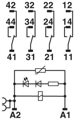 Relay Module RIF-2-RPT-LV-230AC / 4X21, Push-in Phoenix Contact 2903304