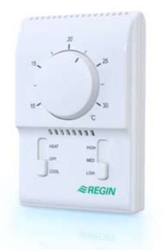 Electromechanical room thermostat for fan coil RRT025A Regin