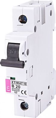 Автоматичний вимикач ETIMAT 10 1p B 20А (10 kA) 2121717 ETI