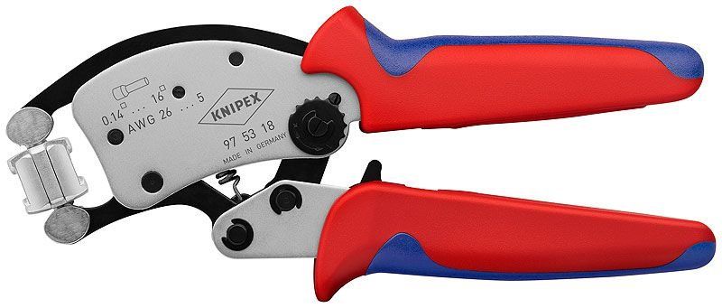 Crimping tool for slewing sleeves with auto-adjustment, 97 53 18 (up to 16 mm2) KNIPEX