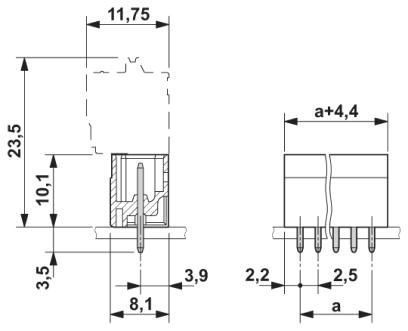 Connector PCB MCV 0,5 / 3-G-2,5 Phoenix Contact 1881561