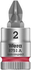 Head face 1/4 "with insert PH2 8751 A Zyklop 05003351001 Wera