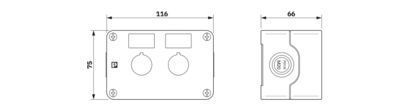 Корпус для кнопок, 2 отверстия, серый PHT22-EN2-GY 1635888 Phoenix Contact