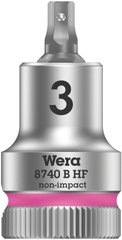 Головка 3/8 "з шестигранні вставкою 3 мм з фіксуючою функцією 8740 B HF Zyklop 05003030001 Wera
