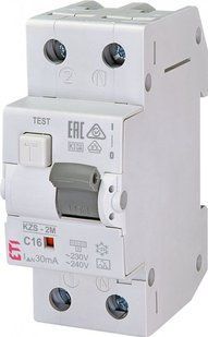 Диффер. автоматический выкл. KZS-2M C 16/0,03 тип A (10kA) 2173224ETI 2173224 ETI