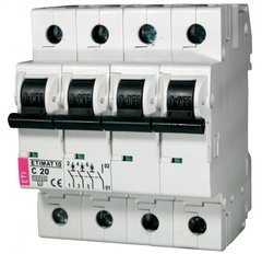 Автоматичний вимикач ETIMAT 10 3p + N C 20А (10 kA) 2136717 ETI
