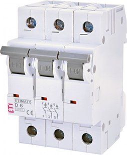 Circuit breaker ETIMAT 6 3p D 6A (6kA) 2164512 ETI