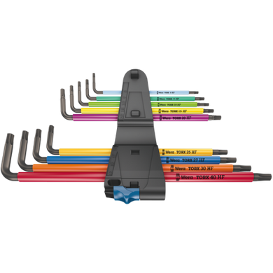 Набір Г-образних ключів 967/9 TX XL Multicolour HF 1 з фіксуючою функцією подовжений 05024470001 Wera
