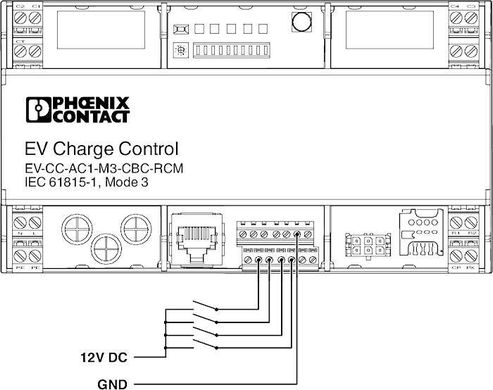 Контролер yправління зарядкою електромобіля AC EV-CC-AC1-M3-CBC-RCM-ETH 1018701 Phoenix Contact