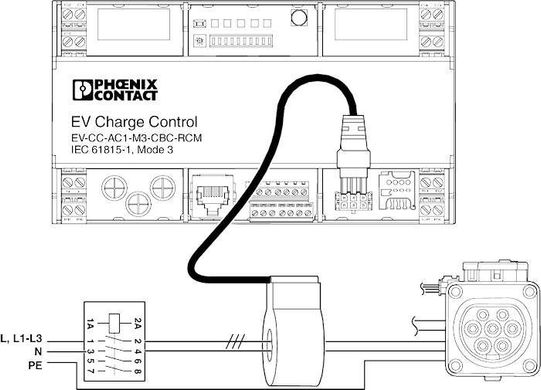 Контроллер yправления зарядкой электромобиля AC EV-CC-AC1-M3-CBC-RCM-ETH 1018701 Phoenix Contact