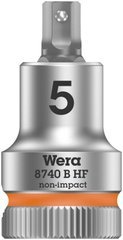 Головка 3/8 "з шестигранні вставкою 5 мм з фіксуючою функцією 8740 B HF Zyklop 05003033001 Wera