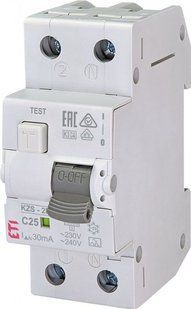 Диффер. автоматический выкл. KZS-2M C 25/0,03 тип A (10kA) 2173226ETI 2173226 ETI