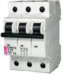 Автоматичний вимикач ETIMAT 10 3p D 20А (10 kA) 2155717 ETI