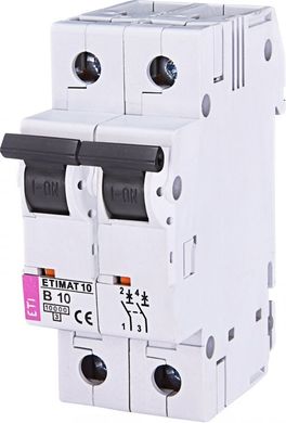 Автоматичний вимикач ETIMAT 10 2p B 10А (10 kA) 2123714 ETI